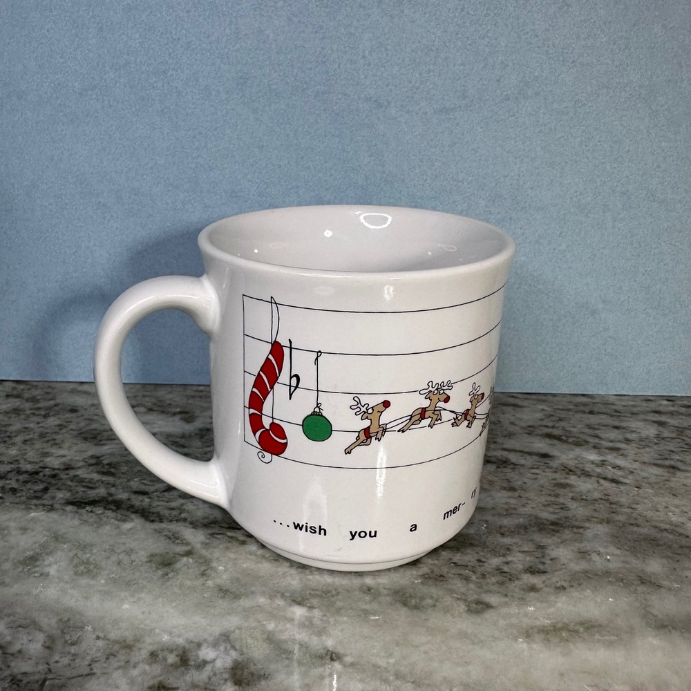 Vintage Sandra Boynton Christmas Musical Reindeer‎ Mug Recycled Paper Products